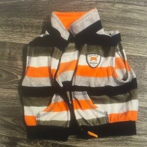 Striped Vest with Orange and Black Accents
